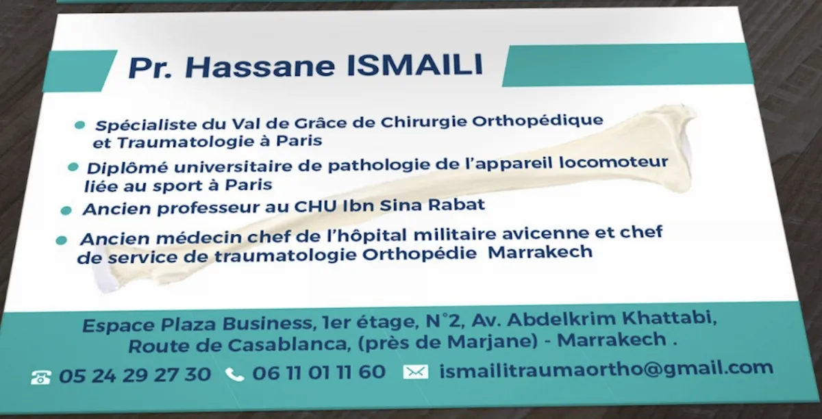 Pr ISMAILI Hassane - Cabinet de traumatologie-orthopédie