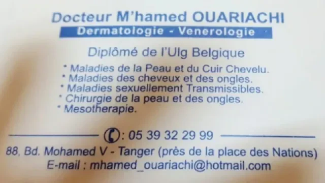 Dr Mhamed Ouariachi - Cabinet de dermatologie