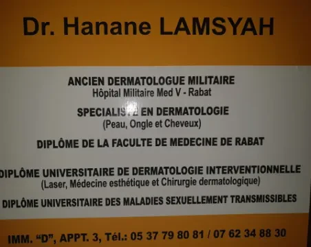 Cabinet de Dermatologie Dr Hanane Lamsyah
