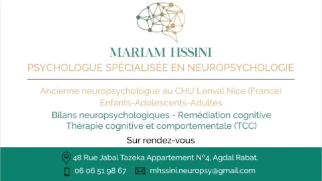 Mariam Hssini, Psychologue-Neuropsychologue