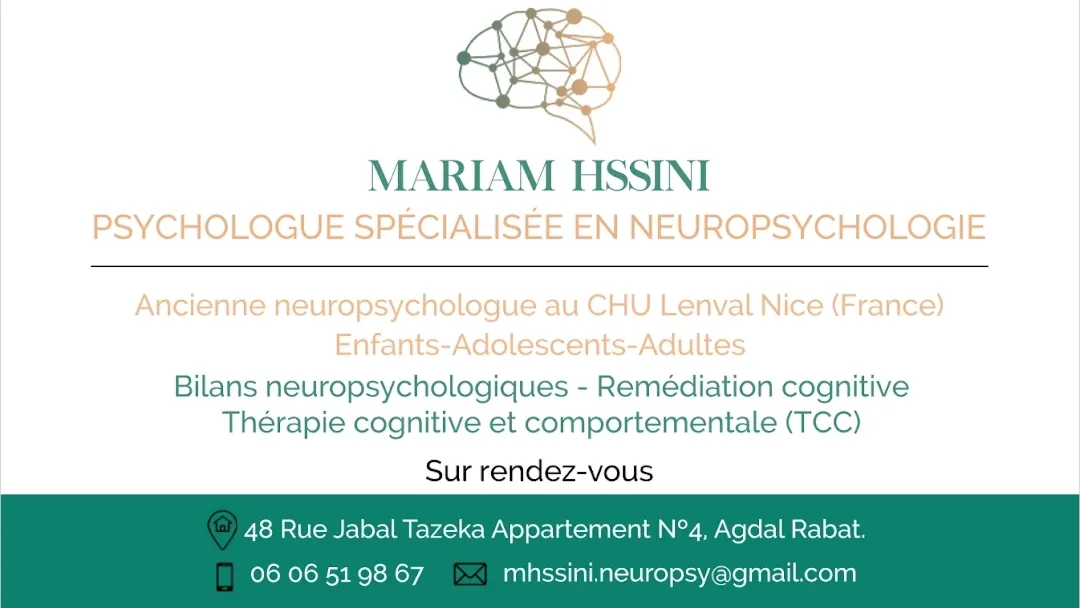 Mariam Hssini, Psychologue-Neuropsychologue