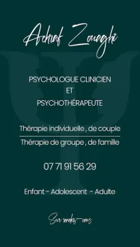 Achraf Zouaghi, Psychologue clinicien et psychothérapeute