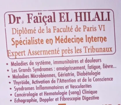 Dr Faïçal El Hilali - Spécialiste en médecine interne