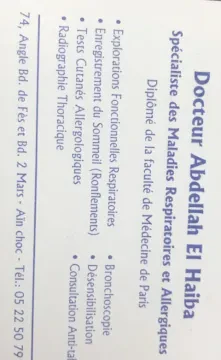 Dr El Haiba Abdellah - Pneumologue