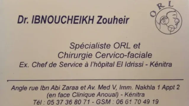 Cabinet ORL Dr Zoheir Ibnoucheikh