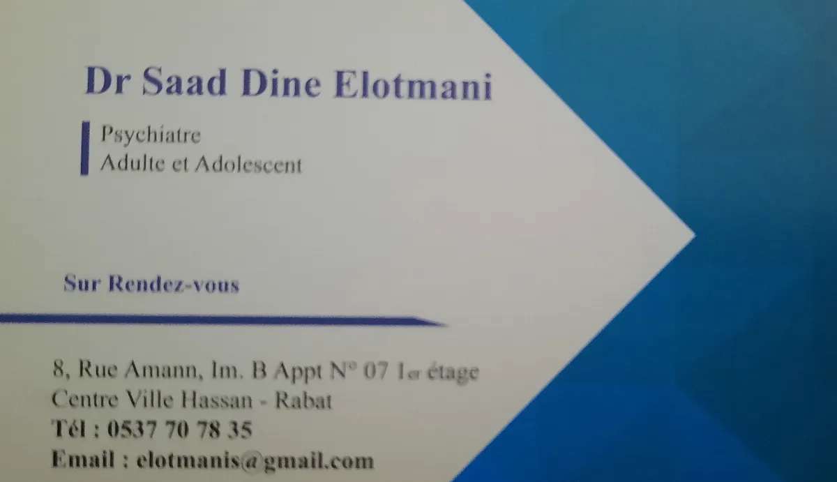 Cabinet du Dr Elotmani Saad Dine — Psychiatre
