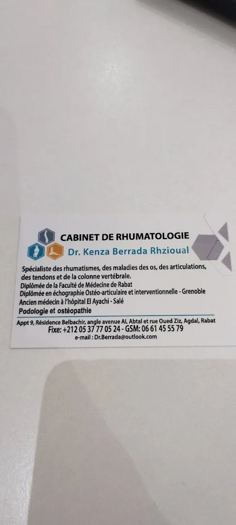 Dr Kenza Berrada Rhzioual - Rhumatologue