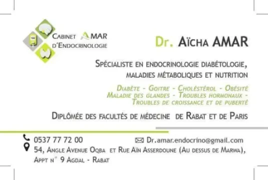Dr Aicha Amar — Endocrinologue