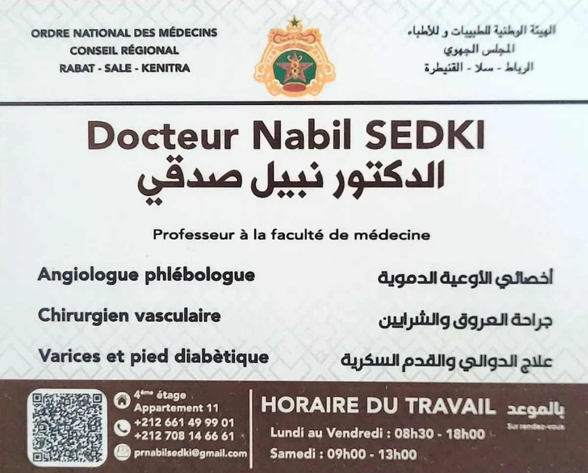 Pr Nabil Sedki - Angiologue, Phlébologue et Chirurgien Vasculaire